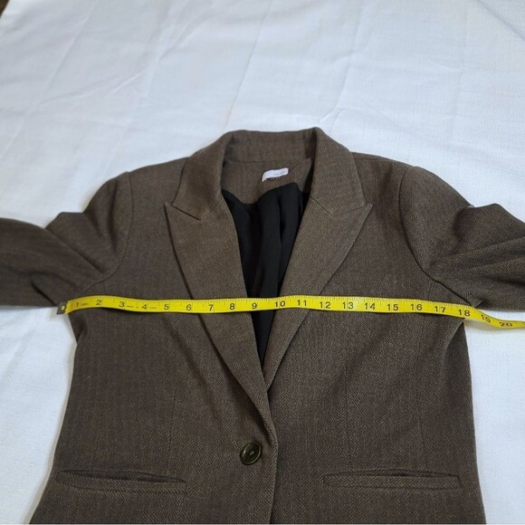 Ecru Brown One Button Blazer Size 6 - Picture 4 of 9